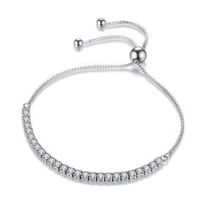 Sterling Silver Tennis Bracelet Adjustable Slider